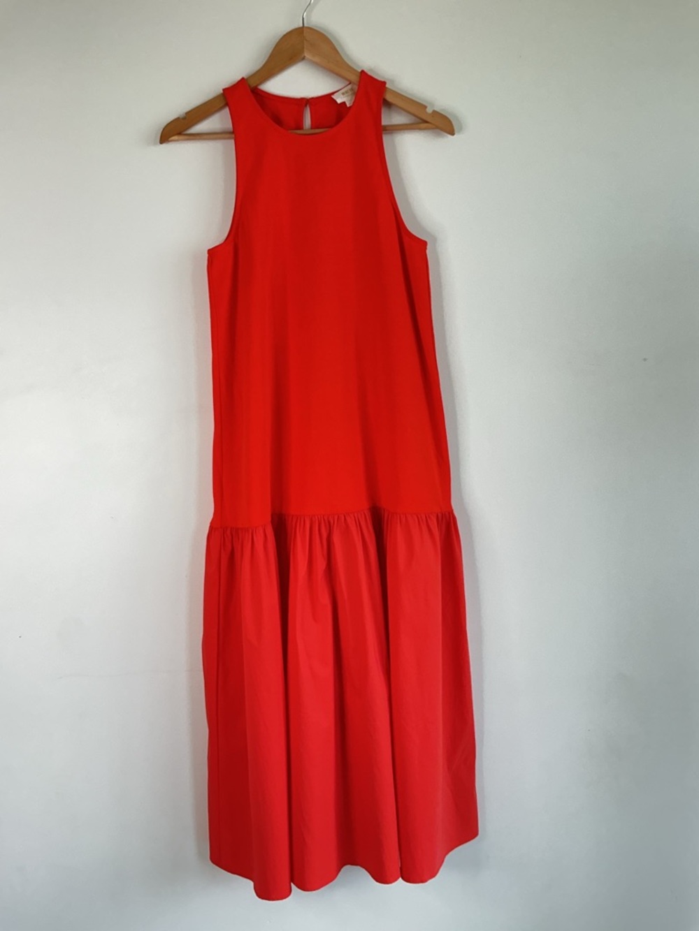 Maeve Anthropologie Coral Sleeveless Drop Waist dress S Dopamine jewel color - Picture 4 of 6